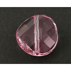 Austrian Crystal Beads, Twist, Light Rose, about 14mm in diameter, 6mm thick, hole:1.2mm
