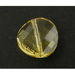 Austrian Crystal Beads, Twist,  Lt.Yellow, about 18mm in diameter, 7mm thick, hole:1.5mm