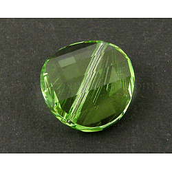 Austrian Crystal Beads, Twist, Peridot, about 18mm in diameter, 7mm thick, hole:1.5mm