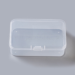Contenedores de abalorios de plástico, Rectángulo, Claro, 10.5x7.7x2.6 cm