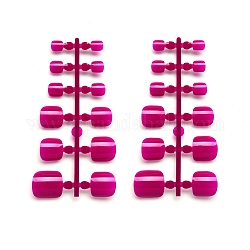 Однотонные пластиковые бесшовные накладные ногти, инструмент для маникюра для ногтей, фиолетовые, 8~20x7~18x2~6 мм, 24 шт / прядь.
