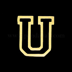 Vacuum Plating 201 Stainless Steel Charms, Laser Cut, Letter, No Hole, Letter.U, 12x10.5x1mm