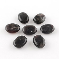 Nachahmung Edelstein oval Acryl-Perlen, dunkelgrau, 19x15x7 mm, Bohrung: 2 mm, ca. 330 Stk. / 500 g