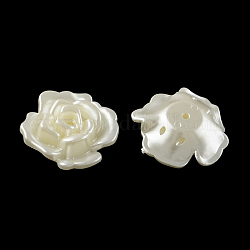 Fleur abs plastique imitation perles multi-brins liens, blanc crème, 29x30x11mm, Trou: 1.5mm