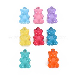 Spray Painted Alloy Pendants, Cadmium Free & Lead Free, Bear, Mixed Color, 17.5x9.5x5mm, Hole: 1.4mm