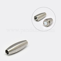 304 fermagli magnetici testurizzati in acciaio inossidabile con estremità incollate, riso, colore acciaio inossidabile, 30x10mm, Foro: 5 mm