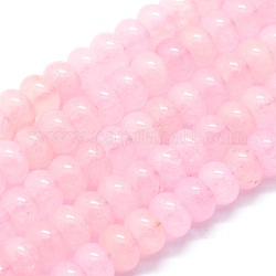 Природного розового кварца нитей бисера, рондель, 8x5 мм, отверстие : 1 мм, около 68 шт / нитка, 15.15 дюйм (38.5 см)