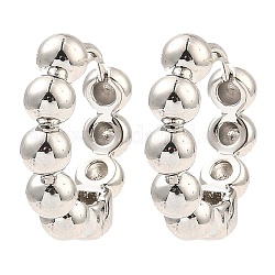 Boucles d'oreilles créoles en perles de laiton, anneau, platine, 18x20x4.5mm