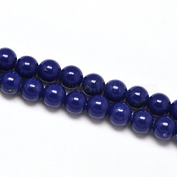 Dyed Lapis Lazuli Round Beads Strands, 6mm, Hole: 1mm, about 68pcs/strand, 15.7inch