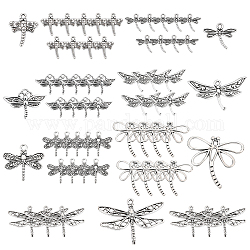 SUNNYCLUE 1 BOX 70Pcs 7 Style Dragonfly Charms Bulk Butterfly Pendants Flying Animal Insect Stainless Steel Charm for DIY jewellery Making Bracelets Necklaces Crafts Supplies, Silver
