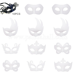 Party Paper Face Masks, Butterfly, White, 14.2x21.7cm, 13.5x17.3cm, 21x17.5cm, 10x20cm, 12.3x21.5cm, 10pcs/set