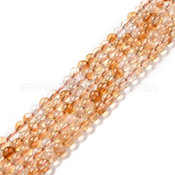 Natürlichen Citrin Perlenstränge, Runde, 4~4.5 mm, Bohrung: 1 mm, ca. 93 Stk. / Strang, 14.96'' (38 cm)