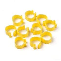 Plastic Poultry Leg Bands, Bird Chicks Ducks Chicken Clip-on Rings, Yellow, 21x21x10mm