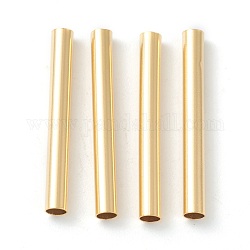 Abalorios de tubo de latón, Plateado de larga duración, tubo, real 24k chapado en oro, 25x3mm, agujero: 2.5 mm