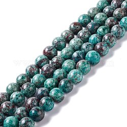Natur Chrysokoll Perlen Stränge, gefärbt, Runde, 8 mm, Bohrung: 1.2 mm, ca. 49~50 Stk. / Strang, 15.94~16.34 Zoll (40.5~41.5 cm)