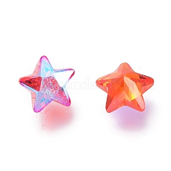 Cabochons pointed back zirconi, sfaccettato stelle, luce siam si, 7x7.5x4mm