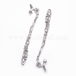 Tibetischen Stil Legierung Bookmarks, Bleifrei und cadmium frei, Antik Silber Farbe, 123x20x4 mm, Bohrung: 3 mm