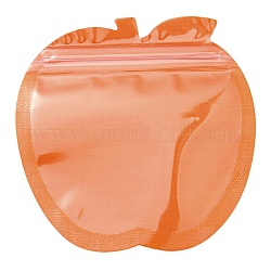 Emballage en plastique en forme de pomme sacs à fermeture éclair yinyang, pochettes supérieures auto-scellantes, orange foncé, 10.2x10.1x0.15 cm, épaisseur unilatérale : 2.5 mil (0.065 mm)