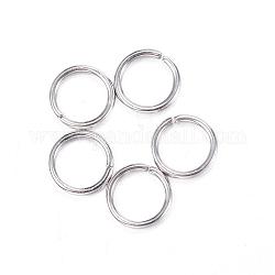304 anelli di salto in acciaio inox, anelli di salto aperti, colore acciaio inossidabile, 18 gauge, 7x1mm, diametro interno: 5mm
