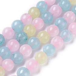 Natürliche weiße Jade perlen Stränge, gefärbt, Runde, Farbig, 8 mm, Bohrung: 1.2 mm, ca. 49~50 Stk. / Strang, 14.96 Zoll ~ 15.35 Zoll (38~39 cm)