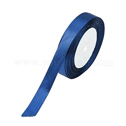 Single Face Satin Ribbon, Polyester Ribbon, Dark Blue, Size: about 5/8 inch(16mm) wide, 25yards/roll(22.86m/roll), 250yards/group(228.6m/group), 10rolls/group