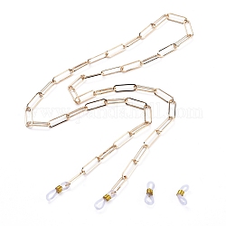 Eisenkabelketten / Büroklammerketten Brillenketten, Halsband für Brillen, mit Gummischlaufenenden, golden, 28.9 Zoll (73.5 cm)