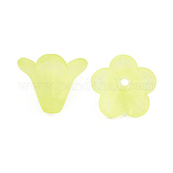Perline in acrilico smerigliato, fiore, giallo, 10x13.5mm, Foro: 1.8 mm, circa 1600pcs/500g