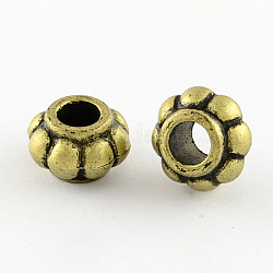 Perles acryliques vintage, rondelle, Perles avec un grand trou   , antique bronze plaqué, 8.5x13.5mm, Trou: 6mm, environ 730 pcs/500 g
