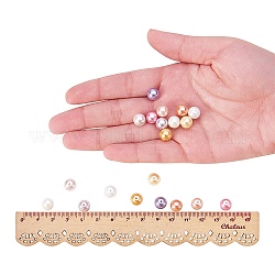 Pandahall elite 10 couleur perles de verre rondes nacrées écologiques, teinte, couleur mixte, 8mm, Trou: 1mm, environ 23pcs / compartiment, 230 pcs / boîte