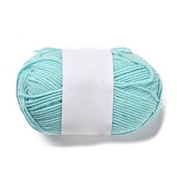 Fil de fibre acrylique à tricoter en coton au lait, Fil à crochet 4 épaisseur, fil d'aiguille à poinçonner, turquoise pale, 2mm