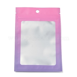 Пластиковая сумка с замком на молнии, сумки для хранения градиентного цвета, мешок с самоуплотнением, верхнего уплотнения, с окном и вешалкой, прямоугольные, сиреневые, 15x10x0.25 см, односторонняя толщина: 3.9 мил (0.1 мм), 95~100 шт / пакет