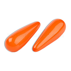 Непрозрачные шарики cmолы, половине просверлил, слеза, оранжево-красный, 30.5x10 мм, отверстие : 1~1.2 мм