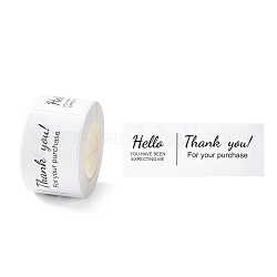 Gracias rollo de pegatinas, etiqueta de compra de papel rectangular pegatinas, etiquetas adhesivas pegatinas, negro, 3.3 cm, pegatinas: 80x30x0.1 mm, acerca 120pcs / rollo