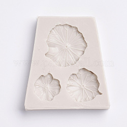 Food Grade Silicone Vein Molds, Fondant Molds, For DIY Cake Decoration, Chocolate, Candy Mold, Lotus Leaf, Gray, 64x59x12mm, Inner Diameter: 19mm 23mm 28mm