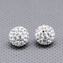 Diamante de imitacións de cristal checo abalorios, arcilla de polímero en el interior, cuentas redondas perforadas a medias, 001 _crystal, pp8 (1.4~1.5 mm), 6mm, agujero: 1 mm