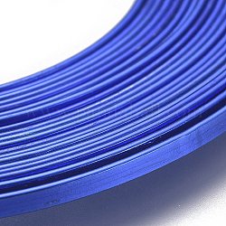 Fil d'aluminium, fil d'artisanat plat, fil de bande de lunette pour la fabrication de bijoux cabochons, bleuet, 3x1mm, environ 5 m / bibone 
