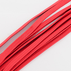 Elastic Cord, with Fibre Outside and Rubber Inside, Red, 5mm, about 109.36 yards(100m)/bundle