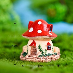 Miniatur-Mini-Pilzhaus aus Harz, Mikrolandschaftsdekorationen für Zuhause, für Feengarten-Puppenhauszubehör, das Requisitendekorationen vortäuscht, rot, 40x40 mm