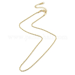 Chapado en iones (ip) 304 collar de cadena de cuerda de acero inoxidable para hombres y mujeres, real 14k chapado en oro, 16.50 pulgada (41.9 cm)