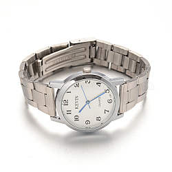 Montre-bracelet en acier inoxydable pour femme montres à quartz, avec la tête de montre d'alliage, blanc, 59x14~16mm, cadran montre: 37x33x9 mm