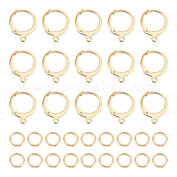 Unicraftale 40pz 304 risultati di orecchini a monachella in acciaio inossidabile, con anelli orizzontali e 60 pz anelli di salto aperti, oro, 14.5x12.5x2mm, Foro: 1.2 mm