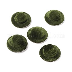 Decorazione artigianale di cappelli di stoffa, per gioielli fai da te artigianato collana orecchino decorazione clip di capelli, verde oliva scuro, 3.5x1.2cm, Foro: 1.8 mm