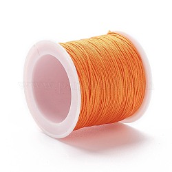 Fil de nylon tressé, matériel de bricolage pour la fabrication de bijoux, orange foncé, 0.8mm, 100 yards / rouleau