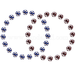 Perles en résine opaque sunnyclue, motif imprimé léopard, imitation de peaux d'animaux, ronde, couleur mixte, 13.5mm, Trou: 2.5mm, 2 couleurs, 18 pcs / couleur, 36 pcs / boîte