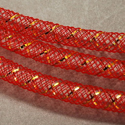Gitterschlauch, Kunststoffnetzfaden Kabel, mit Goldader, rot, 10 mm, 30 Yards / Bündel