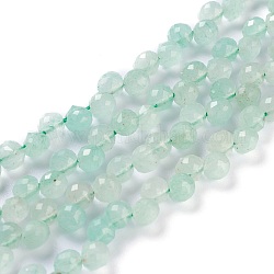 Chapelets de perles en aventurine vert naturel, top foré, facette, larme, 5~6mm, Trou: 0.9mm, Environ 80 pcs/chapelet, 16.54 pouce (42 cm)