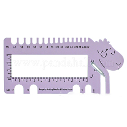 プラスチック編み針ゲージ  かぎ針用  紫色のメディア  7.6x16.1x0.25cm