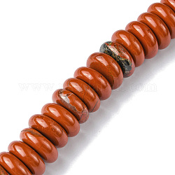 Los abalorios rojos jaspe hebras naturales, abalorios heishi, disco, 16x6mm, agujero: 1.4 mm, aproximamente 30 pcs / cadena, 7.09~7.48 pulgada (18~19 cm)