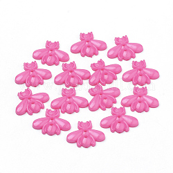 2-Agujero botones acrílicos, abejas, color de rosa caliente, 17x22x3mm, agujero: 1.5~2 mm
