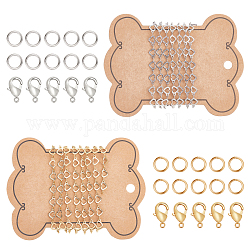 Kits de fabrication de colliers de bricolage chgcraft, y compris des chaînes à maillons en laiton faites à la main et des anneaux de saut ouverts et des fermoirs à pince de homard, platine et d'or, 1.05x0.5x0.05 cm, 2m / set